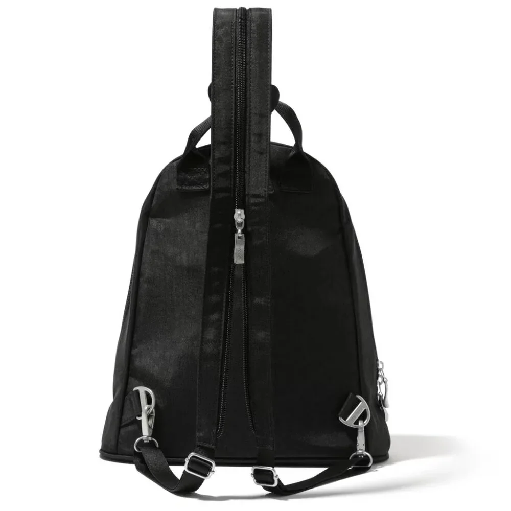 Baggallini Black Cheetah Embossed Naples Convertible Backpack/NWT